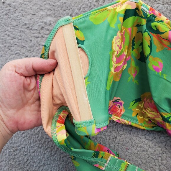 J. Crew  Crisscross Cutout Bandeau One-piece Swim Suit Rose Garden Size … - Picture 11 of 13